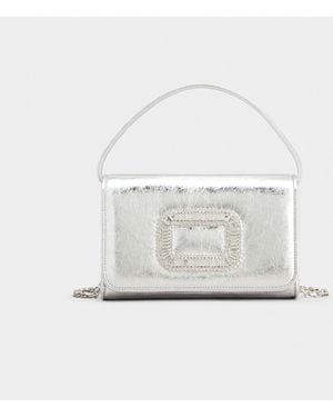 Roger Vivier Bolso micro pilgrim en piel - Blanco