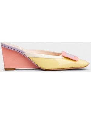 Roger Vivier Belle Vivier Wedge Mules - Pink