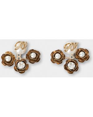 Roger Vivier Rose Pearls Earrings - White