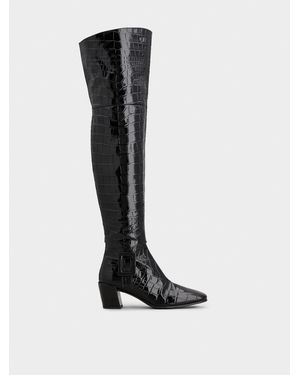 Roger Vivier Choc Cuissard Boots - Black