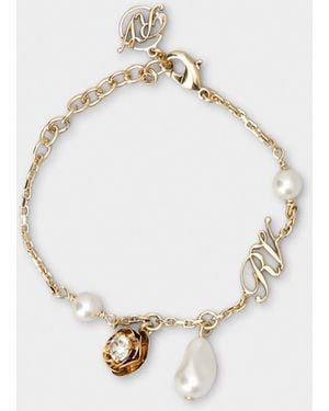 Roger Vivier Rose Pearls Bracelet - White