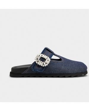 Roger Vivier Slidy Viv' Mules - Blue