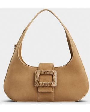 Roger Vivier Belle Vivier Mini Hobo Bag - Natural