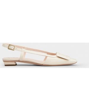 Roger Vivier Belle Vivier Slingback Ballerinas - Natural