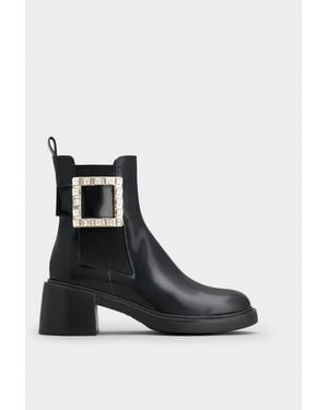 Roger Vivier Viv' Rangers Chelsea Booties - Black
