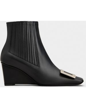 Roger Vivier Belle Vivier Wedge Booties - Black