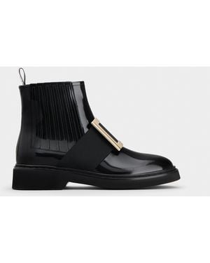 Roger Vivier Viv' Rangers Chelsea Booties - Black