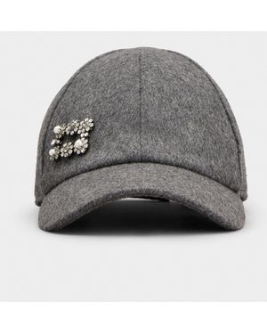 Roger Vivier Efflorescence Baseball Cap - Gray