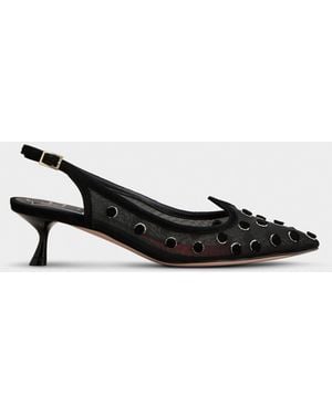 Roger Vivier I Love Polka Dot Slingback Court Shoes - White