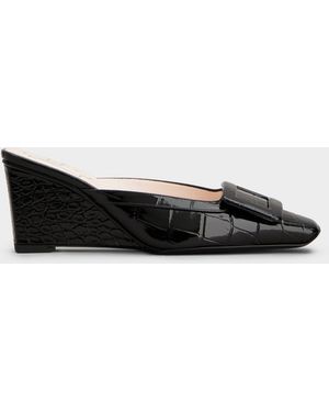 Roger Vivier Belle Vivier Wedge Mules - White
