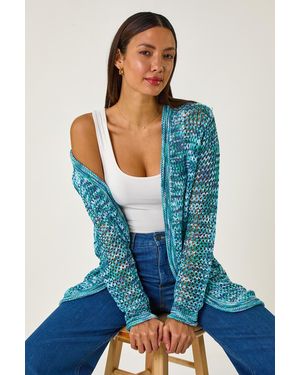 Roman Spacedye Lightweight Knit Cardigan - Blue