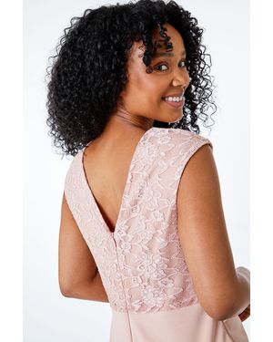Roman Petite Lace Stretch Dress - Pink