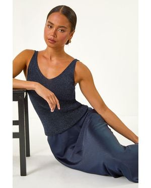 Roman Petite Satin Bias Cut Skirt - Blue