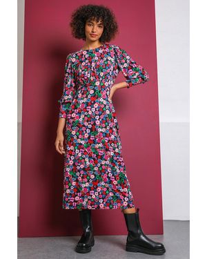 D.u.s.k Vintage Floral Print Midi Dress - Purple