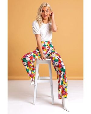 D.u.s.k Contrast Floral Wide Leg Trouser - Multicolour
