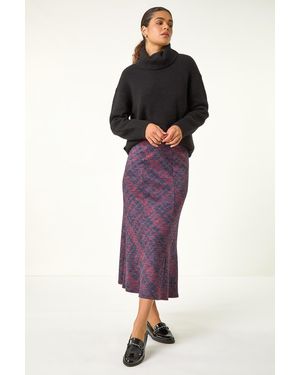 Roman Chequered Panel Tulip Skirt