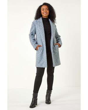 Roman Petite Textured Boucle Coat - Blue