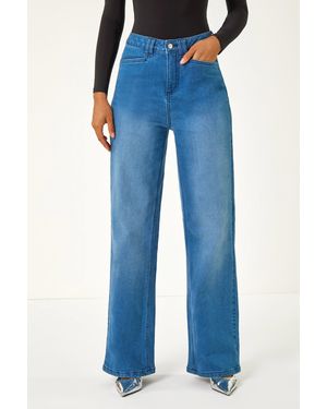 D.u.s.k Denim Stretch Wide Leg Jeans - Blue
