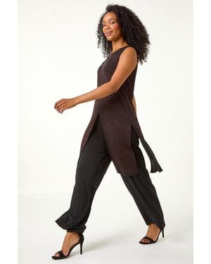 Roman Petite Printed Top & Trouser Set - Black