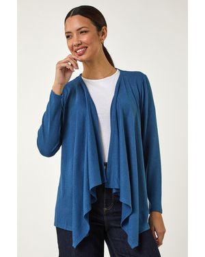 Roman Waterfall Stretch Cardigan - Blue