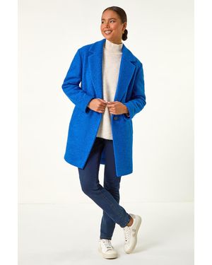 Roman Petite Buttoned Coat - Blue