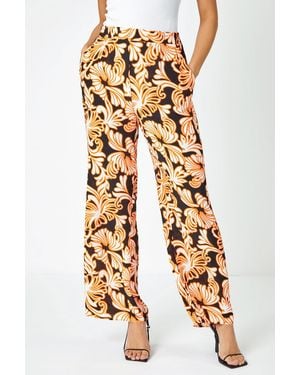 D.u.s.k Floral Wide Leg Trousers - Black
