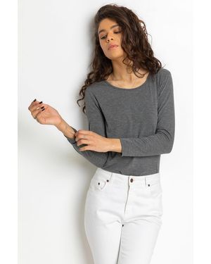 Roman Long Sleeve Crew Neck T-Shirt - Grey