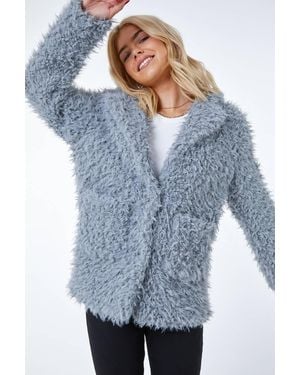 D.u.s.k Fluffy Textured Coat - Blue