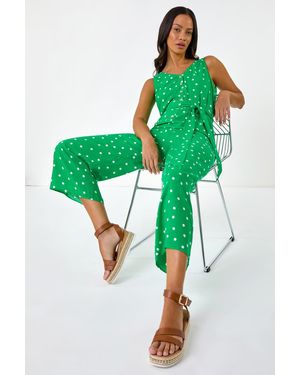 D.u.s.k Spot Print Belted Jumpsuit - Green