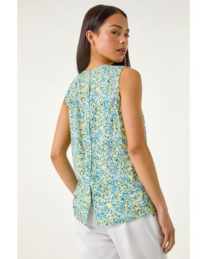 Roman Petite Ditsy Print Shell Top - Green