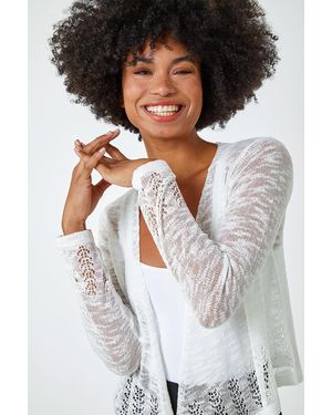 Roman Lightweight Knitted Shrug - White