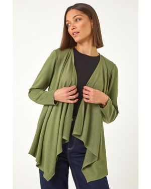 Roman Waterfall Stretch Cardigan - Green