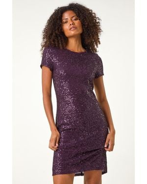 D.u.s.k Sequin Shift Stretch Dress - Purple