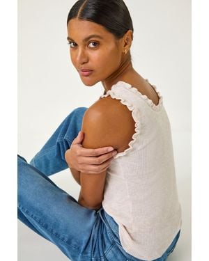 Roman Fluted Detail Knitted Vest - Blue