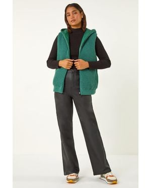 Roman Reversible Hooded Knit Gilet - Green