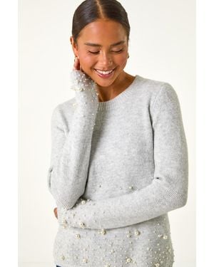 Roman Petite Pearl Gradient Detail Jumper - Grey