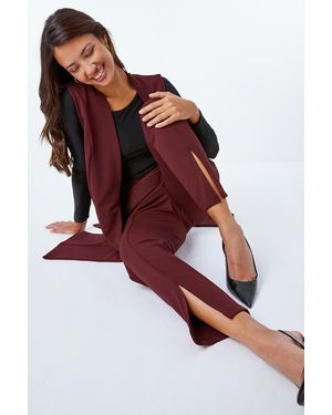 Roman Premium Stretch Split Hem Trouser - Red
