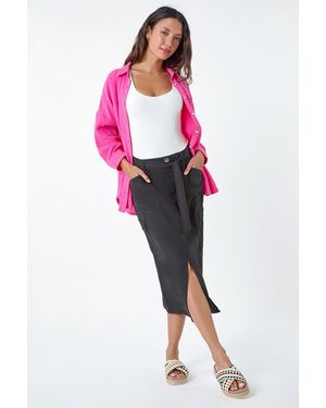Roman Pocket Detail Cargo Skirt - Pink