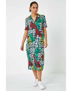 D.u.s.k Ditsy Floral Midi Shirt Dress - Yellow