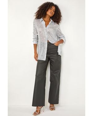D.u.s.k Sequin Button Through Blouse - Metallic