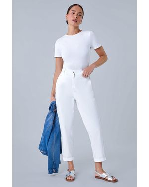 Roman Petite Cotton Blend Stretch Chino Trousers - Blue
