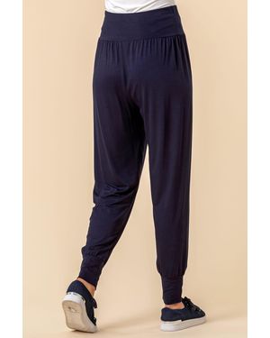 Roman Jersey Stretch Harem Trousers - Blue
