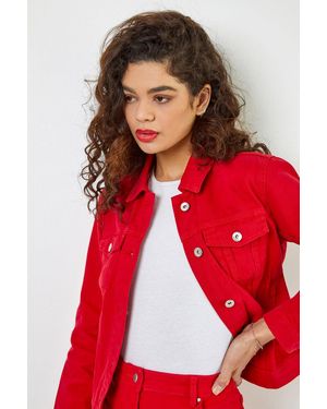 Roman Classic Cotton Denim Jacket - Red