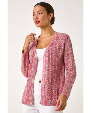 Roman Space Dye Knit Cardigan - Red