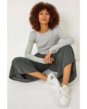 Roman Baby Corduroy Wide Leg Culotte - Grey