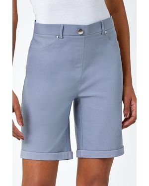 Roman Turn Up Stretch Shorts - White