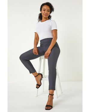 Roman Petite Full Length Elastic Waist Trousers - Grey