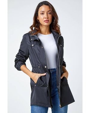 Roman Shower Resistant Longline Jacket - Blue