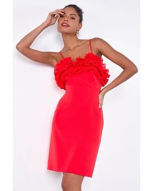 D.u.s.k Frill Detail Stretch Dress - Red