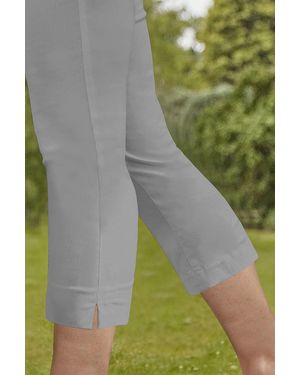 Roman Cropped Stretch Holiday Capri Trousers - Grey